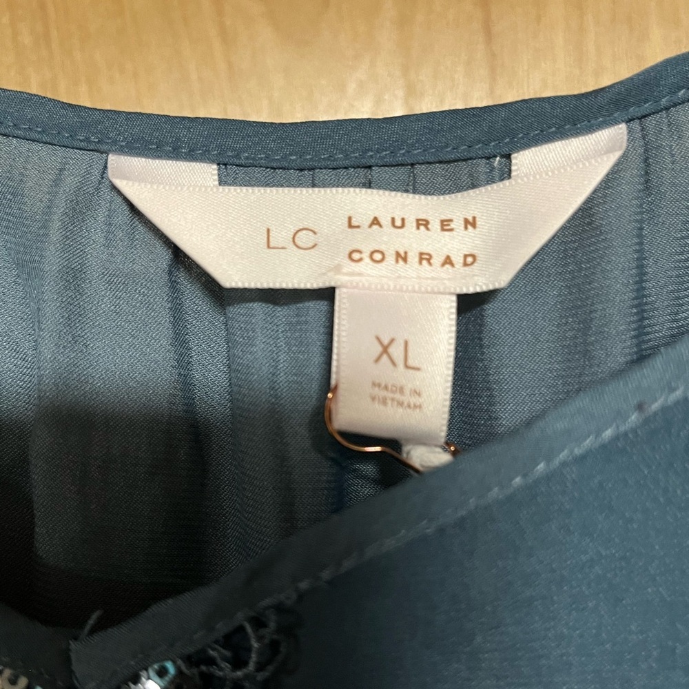 LC Lauren Conrad Blue and Cream Blazer with Vintage Flair - Picture 8 of 8